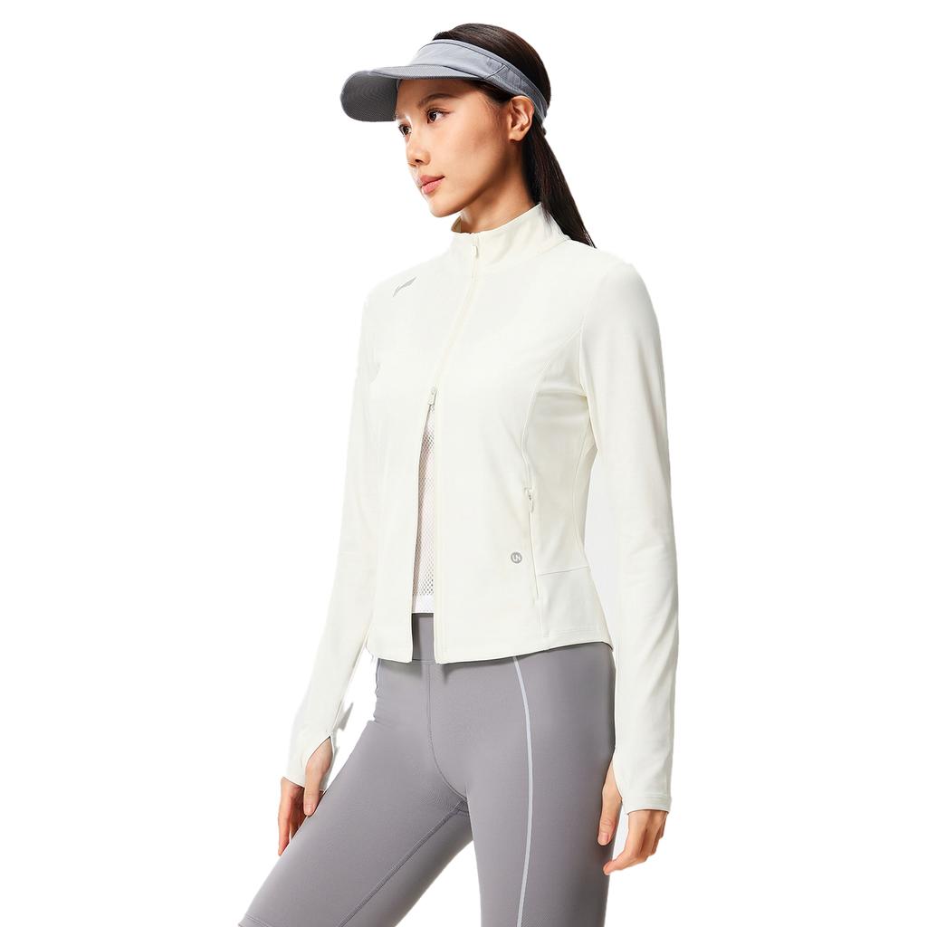 Li-Ning Fitness Series Stand Collar Logo Letter Stitching Workout Jacket Women jackets AFDW800-1