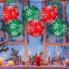 Festival Green Snowflake Paper Lanterns Easy Assembly Efficient Christmas Home Store Window Display