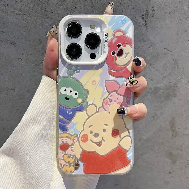 Applicable to iPhone11 mobile phone case 1111 new matte 11 colored silver Apple 11Plus Huawei cartoon Winnie the Bear