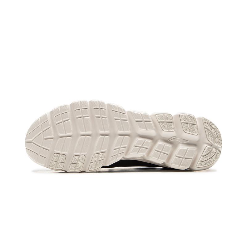 Li Ning Soft Comfortable Fashion Shock Absorbing Durable Low Top Casual Running Shoes Men sneaker Black Off-White ARSV077-1