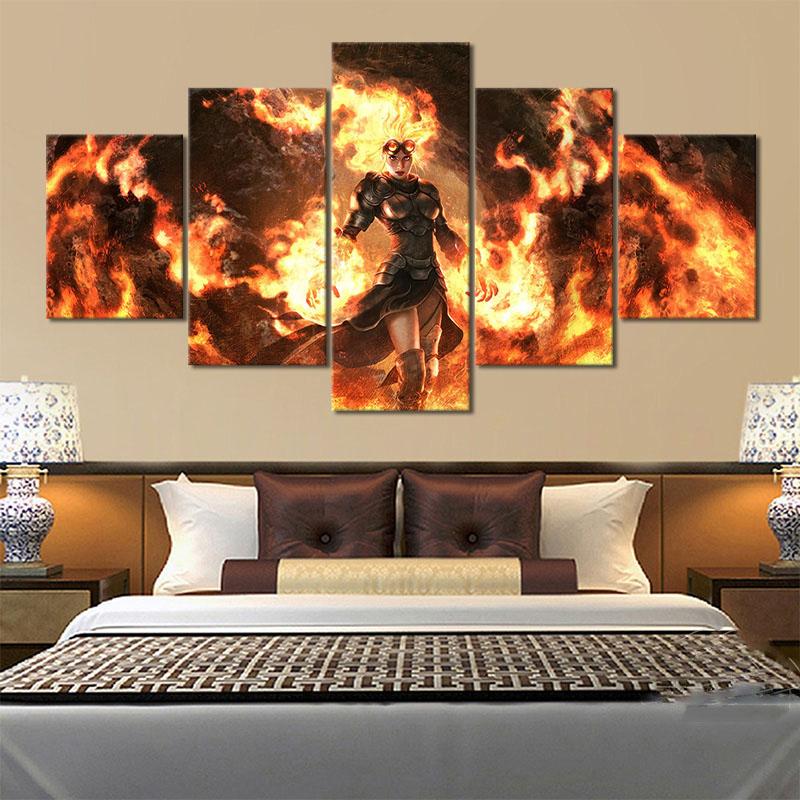 The Gathering Armor Goggles Woman Game No Framed 5Pcs Wall Art Canvas Poster Picture Paintings Home Decor Living Room Decoration