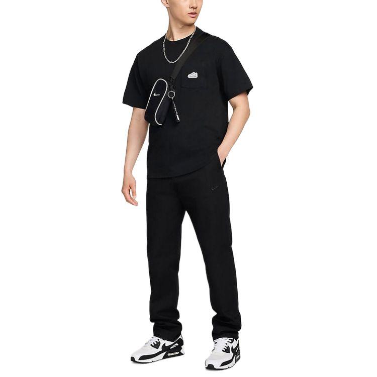 Nike T Shirts Men's Black Crew Neck Moderate Straight Fit FZ5414-010-