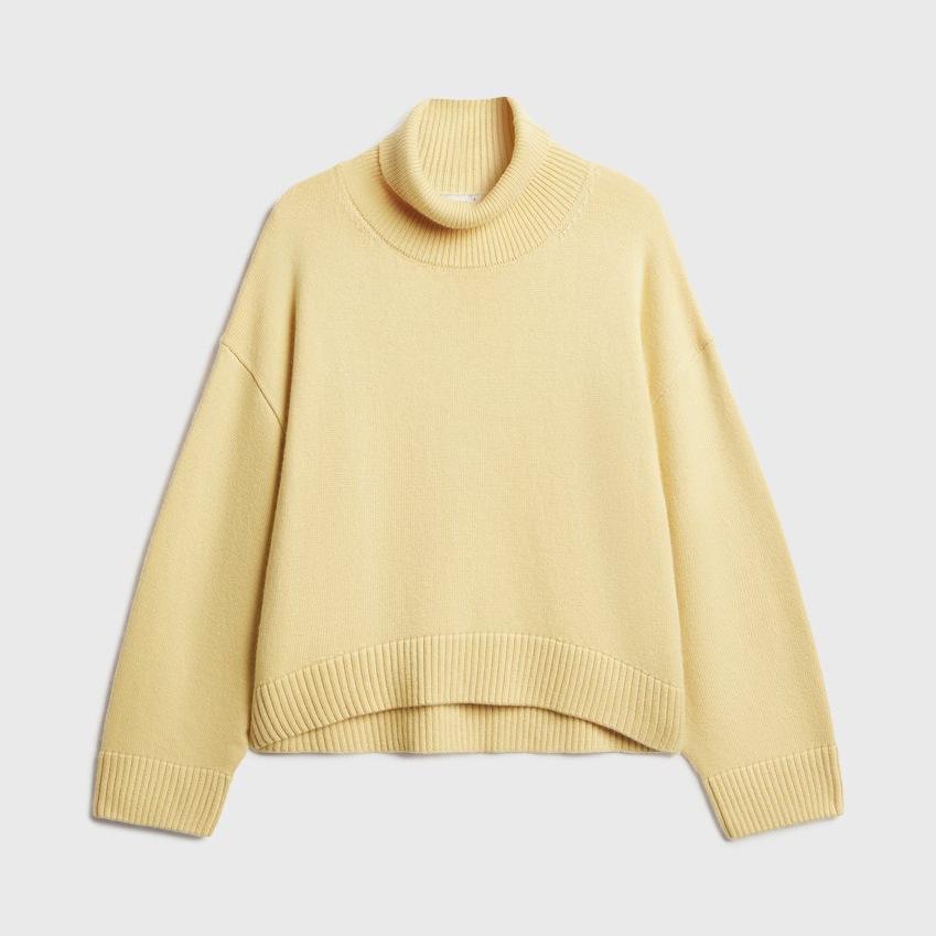 European & American Style Women's High Neck Knit Sweater - Loose Fit, Autumn/Winter