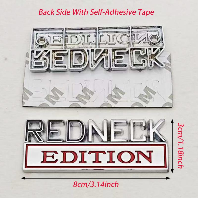 REDNECK Edition 3D Emblem Sticker Badge Fender Funny Decals Car Truck Replacement Door Decoration for Universal Car SUV