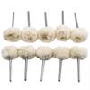 STONEGO 10PCS Wool Wheel Polishing Head with 3mm Shank for Buffing Polishing Jewelry Metals Rotary Tool Accessories