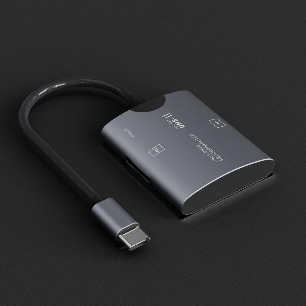 USB Multi-Functional High-Speed Card Reader: TF, XD, Type-C, Aluminum Alloy