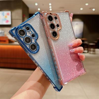 Mode Bling Plating TPU Case voor Samsung Galaxy S24 S22 Ultra S23 FE A55 A35 A25 A15 A54 A34 Case Glitter Telefoonhoesje voor iPhone 15 Pro Max 14 Plus