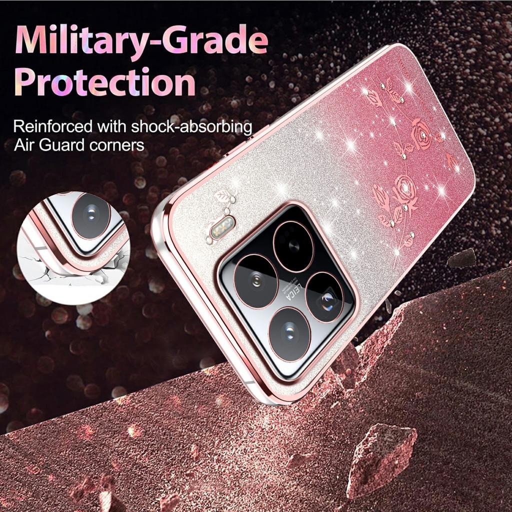 KADEM For Xiaomi 15S Pro Case Flower TPU Flexible Gradient Phone Cover
