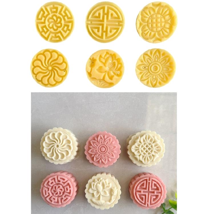 Flower Pattern Moon Cake Maker Mold MidAutumn Pastries Tool Cookie Dessert Cutter Hand Pressure Moon Cake Mold