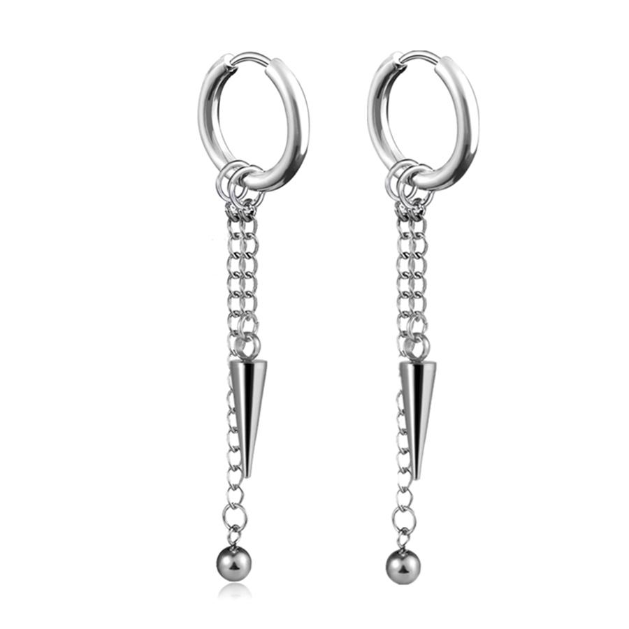Stainless Steel Dangle Hanging Pendant Drop Earring for Woman Man Minimalist Punk Spike Piercing Ear Jewelry New In Accessory