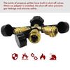 3 Way Propane Tank Y Splitters Adapter Brass Construction With Pressure Gauge Safety Shut Off Valves For Multiple Appliance Connection