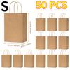 25/50 Stück Kraft-Geschenktüten mit breitem Boden und Henkeln – Braune Papiertüten im Großpack für Geschenke, Einzelhandel, Partygeschenke & Einkaufen