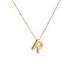 Stainless Steel 18K Gold Plated Alphabet Pendant Necklace