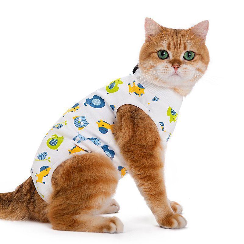 Cat Spaying Suit After Surgery - Anti-scratching Breathable Cartoon-style All-season Female Cat Surgical Gown