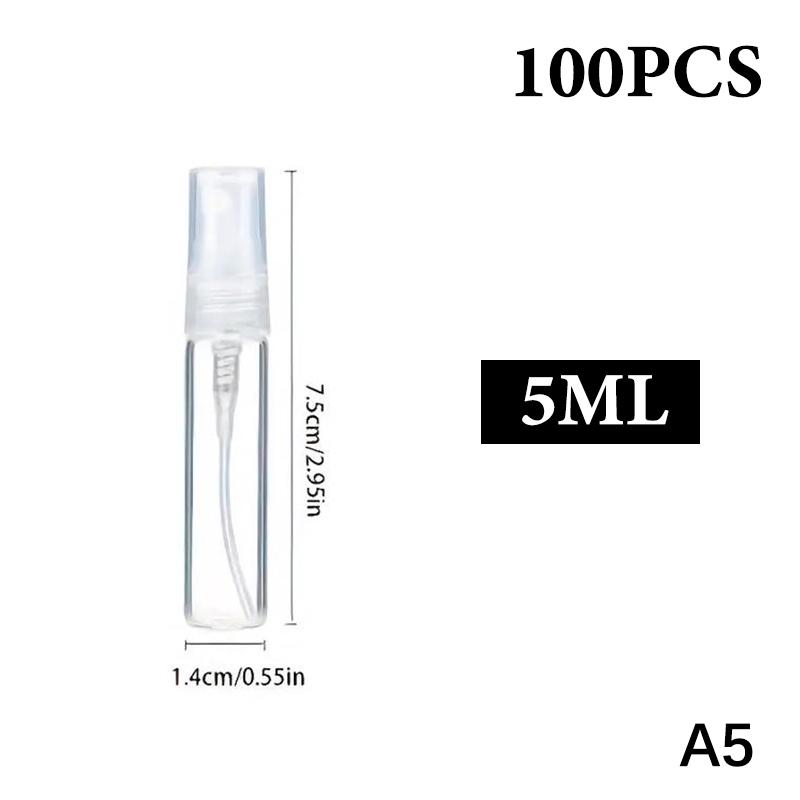 100 Stuks 10ml 5ml 3ml Glazen Sprayflesje Draagbaar Mini Navulbaar Parfuum Lege Fles Verstuiver Pomp Sprayflesje Transparant