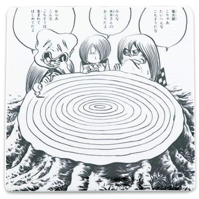 Gegege No Kitaro Comic Plate Stump (Kitaro, Konakijiiji, Sand-throwing Baba) (Plate Dish)