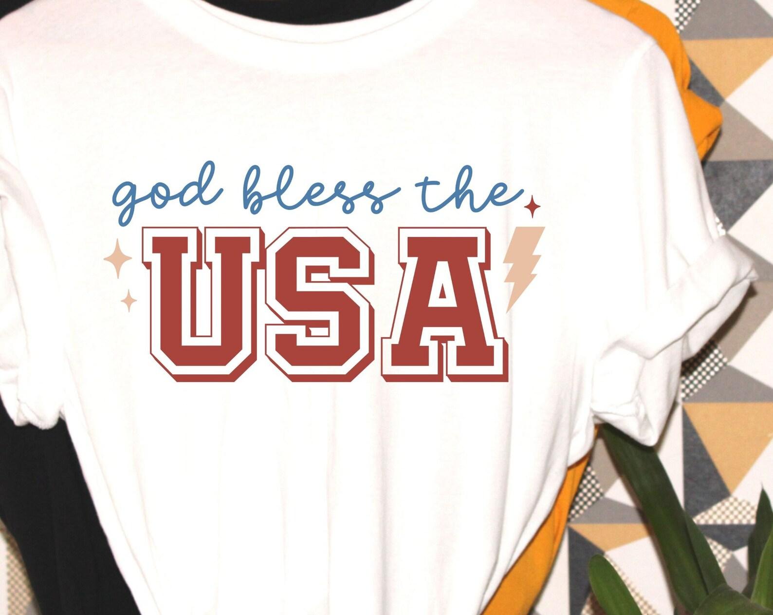 God Bless the USA, patriotic tshirt, USA shirt, freedom tshirt, Americana decor, retro tshirt, patriotic gift M