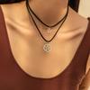 3pcs Set Bohemia Retro Sliver Color Hollowed-out Tree of Life Feathered Turquoise Pendant Necklace for Women Trendy Jewelry Sets
