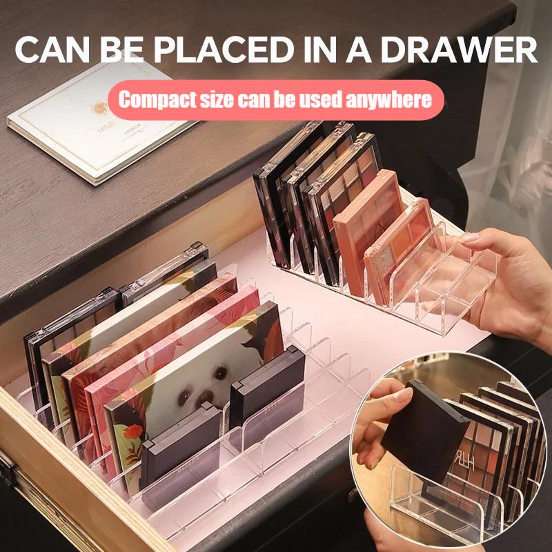 2PCS 7-Compartment Makeup Organizer Desktop Eye Shadow Palette Display Box Makeup Blush Cosmetics Shelf Make Up Tools Storage Holder