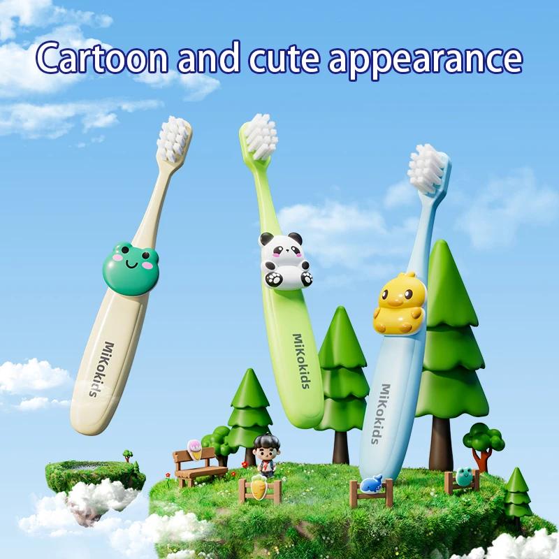 1 6PCS Children Super Soft Toothbrush 3 To 12Y Toddler Baby Training Toothbrush Cute Cartoon Zoo Animal Kids Oral Care Tools