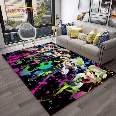 Cartoon PC Gamer 3D Games Splatoon Carpet Rug for Home Living Room Bedroom Sofa Doormat Decor,kids Area Rug Non-slip Floor Mat