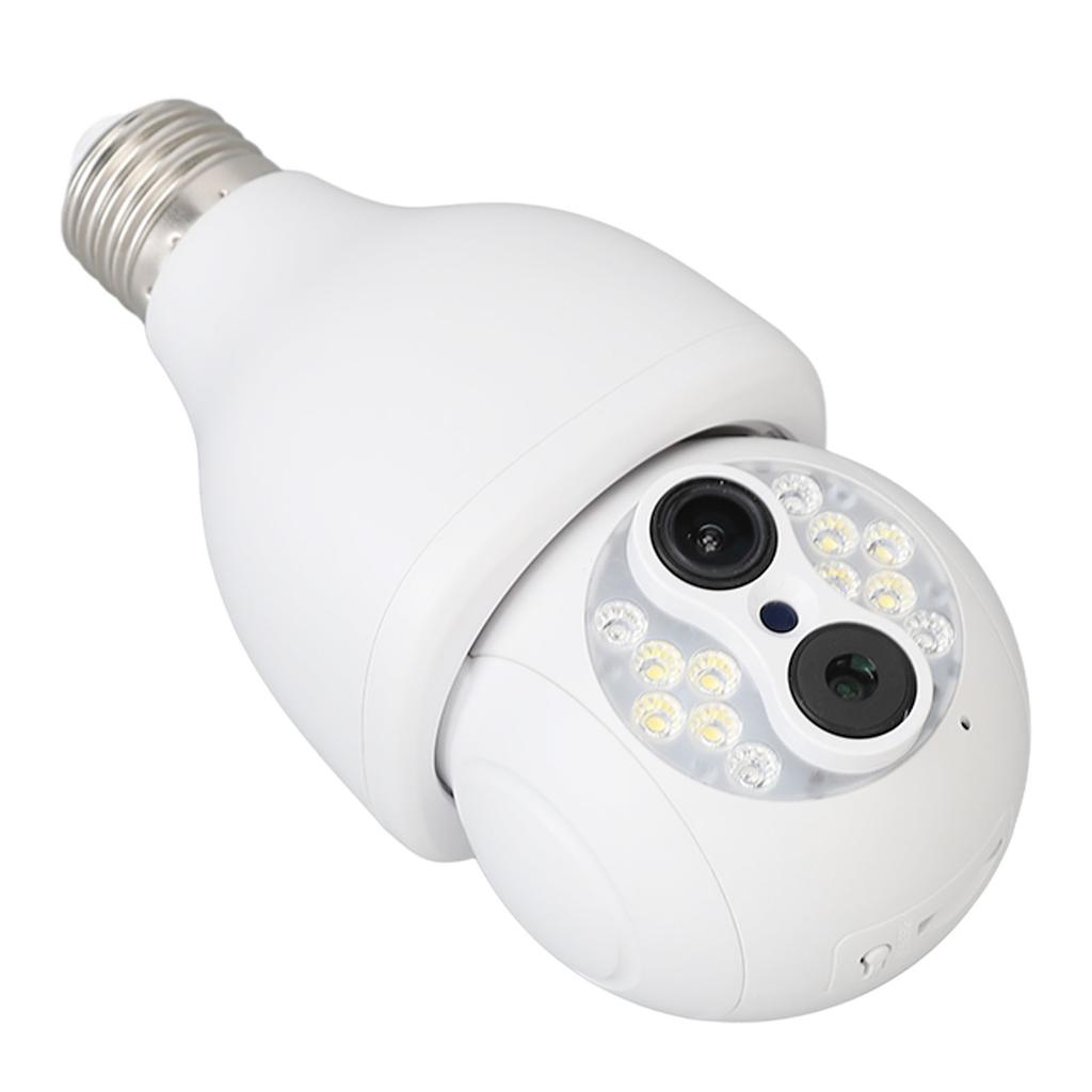 Kamera Bezpieczeństwa Żarówka 1080P Podwójny Obiektyw HD Noktowizja 2-kierunkowy Interkom Kamera Nadzoru WiFi