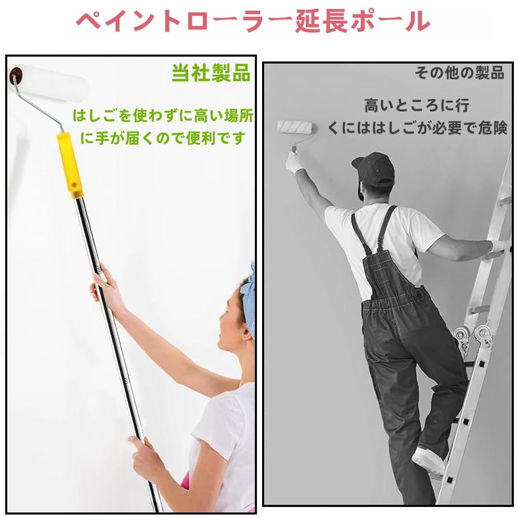 Paint Roller Set with Telescoping Pole Up To Microfiber Sponge Roller for and Indoor and Wall and Ceiling Professional High Even Coating 16-Piece