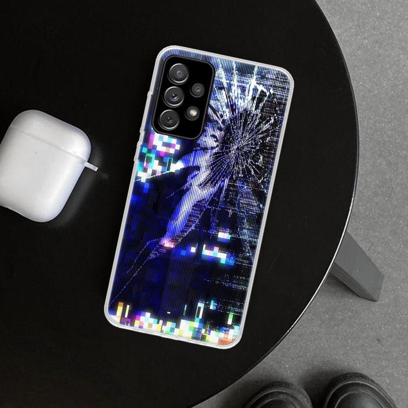 Broken Phone Screen Phone Case Cover for Samsung Galaxy A12 A22 A32 A52 A72 A02S A51 A50S A31 A20S A10S Note 20 Ultra 10 Plus Ga