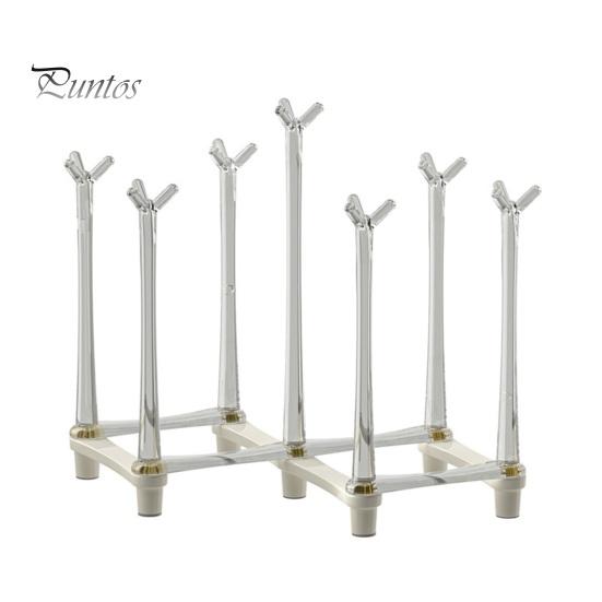 

Выдвижная подставка для стаканов Пластиковая нескользящая нижняя подставка для кружек для слива стеклянных и спортивных бутылок 7 кронштейнов для сидений Складная конструкция Экономия места белый