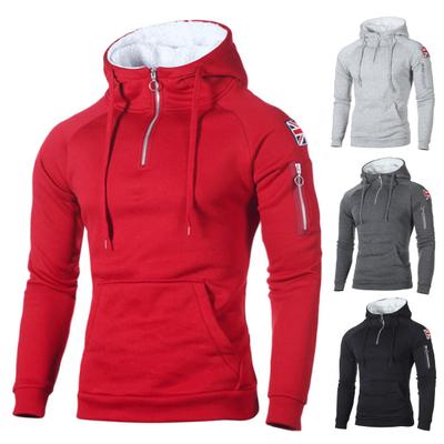Herren Kapuzenpullover mit Taschen, Streetwear, hautberührendes, geripptes Bündchen, Etikettierung, Pullover-Sweatshirt für den täglichen Gebrauch