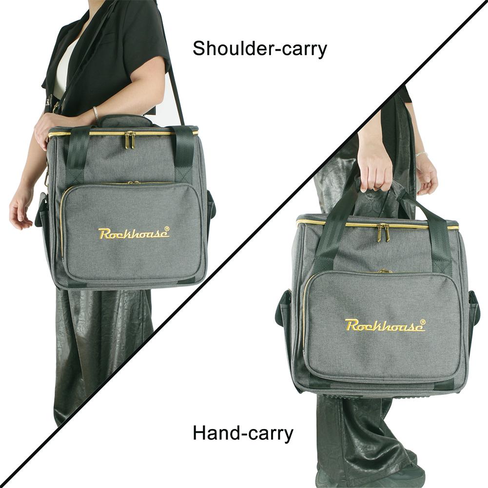 Record Storage Box Travel Organizer Bag For 12Inch LP Vinyl Records Storage Carrying Bag With CD Dividers Holds Up To 45 Records