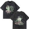Camiseta Estampada Vintage Lavada Anime The Apothecary Diaries Hombres Mujeres Hiphop Punk Tee Verano Suelta Casual Camisetas de Algodón