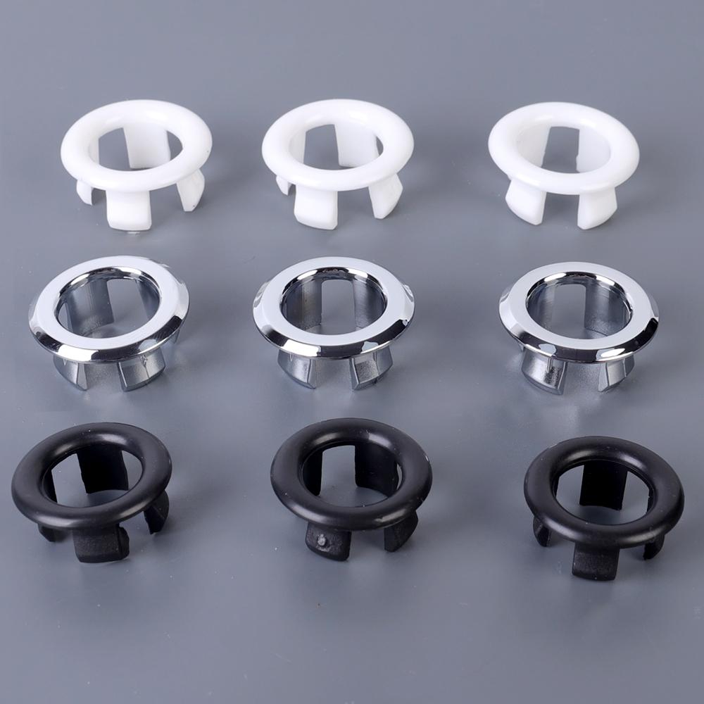 1/20pcs Plastic Bathroom Kitchen Basin Sink Overflow Cover Ring Insert Replacement Chrome Hole Round Drain Caps Basin Plug