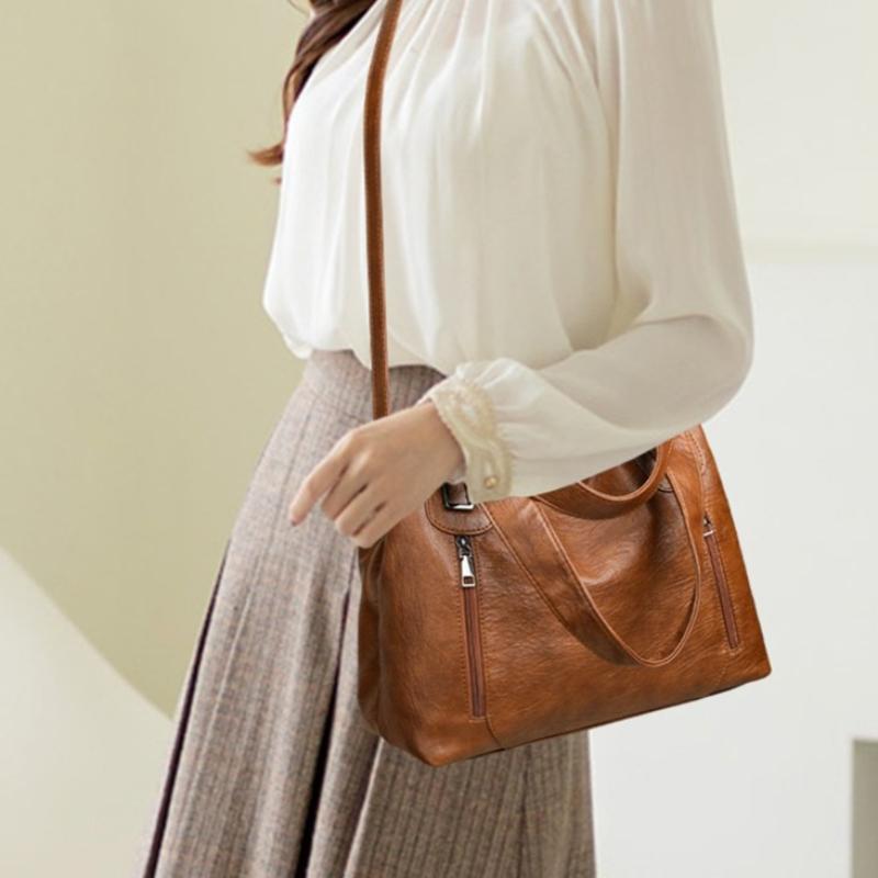 Fashion Top-Handle Tote Bags For Women Luxury Leather Handbag And Purse Ladies Shoulder Crossbody Bag Casual Tote