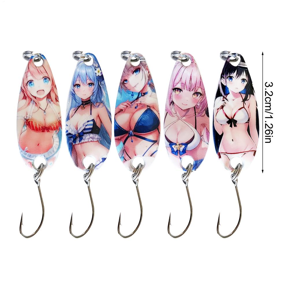 

Hard Fishing Lures 5 Pcs Spoon Lure Kit with Unique Sequins Design for Trout Bass Pike Freshwater Saltwater Fishing Sea Casting