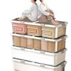 Transparent Underbed Storage Box with Wheels for Clothes and Quilts