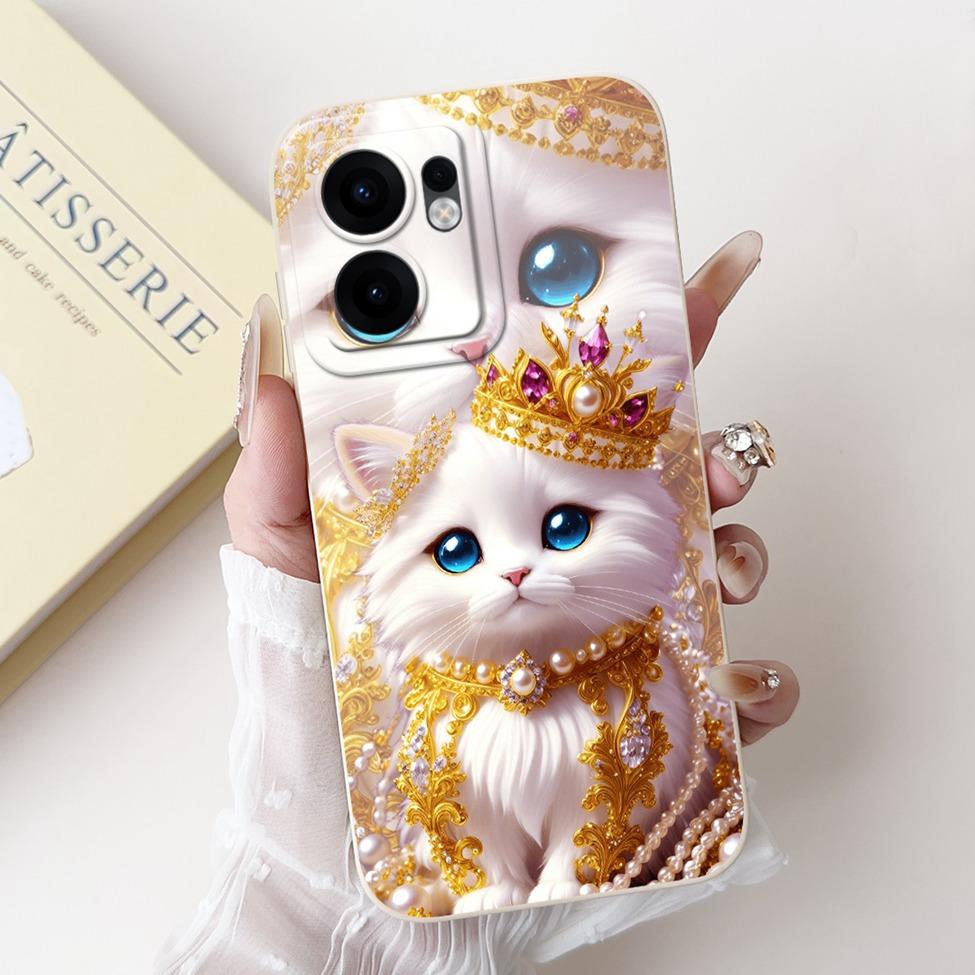 Für Oppo Reno 13F 4G CPH2701 5G CPH2699 Handyhülle Für Oppo Reno 13F Hülle Stoßfest Luxus Niedliche Katze Panda Mode Blumen Liebe