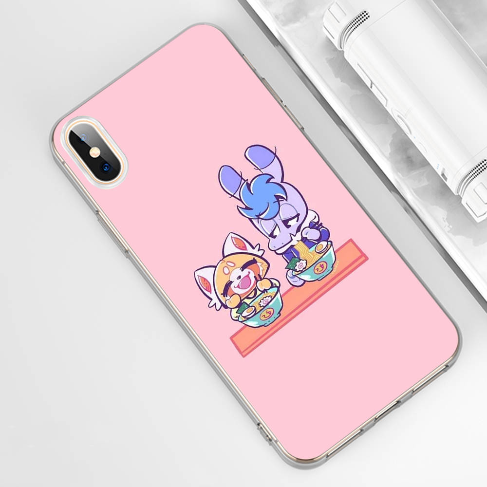 KT60 Aggretsuko Case for Samsung A04 A14 A23 A34 A54 M23 M33 M52 M53 Realme 10 9 C30S C35 C55 VIVO Y02S Y21 Y33S Y51 X80 Pro Clear Cover