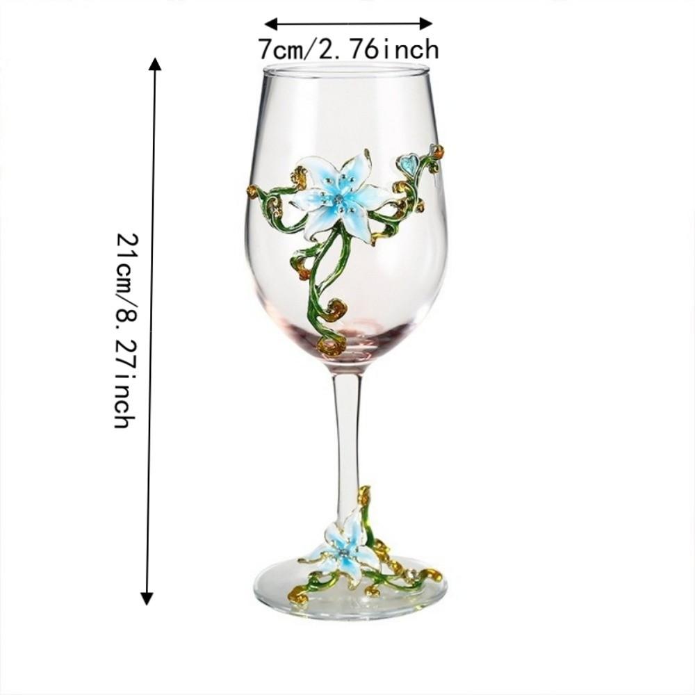 Enamel Clear Stemmed Cup Transparent Glass Goblet Drinkware Tall Glass Christmas