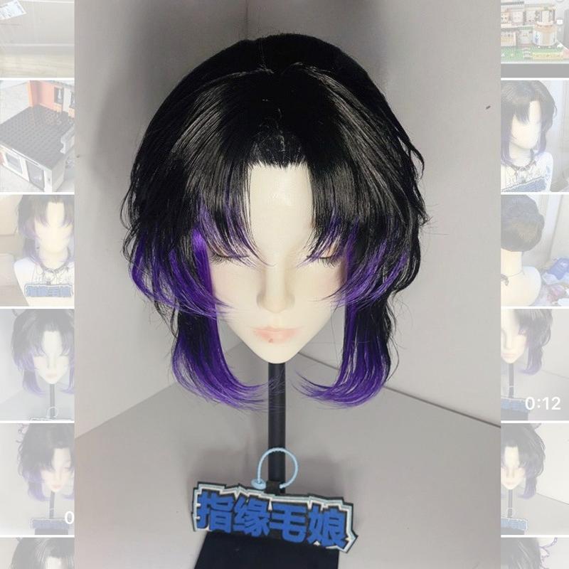 

Anime Coser Cosplay Wig Butterfly Shinobu Synthetic Short Straight Wig Cute Girl Heat Resistant Fiber Wig Halloween Party Image size