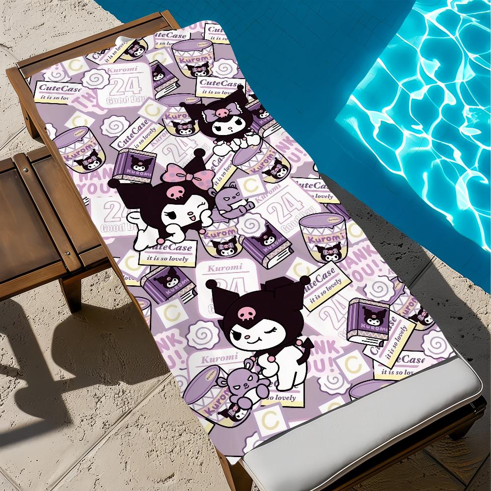 CUTE K-kuromi-i Towel Beach Quick Dry Soft Pool Towels Gift for Travel Gym Shower Camping sports