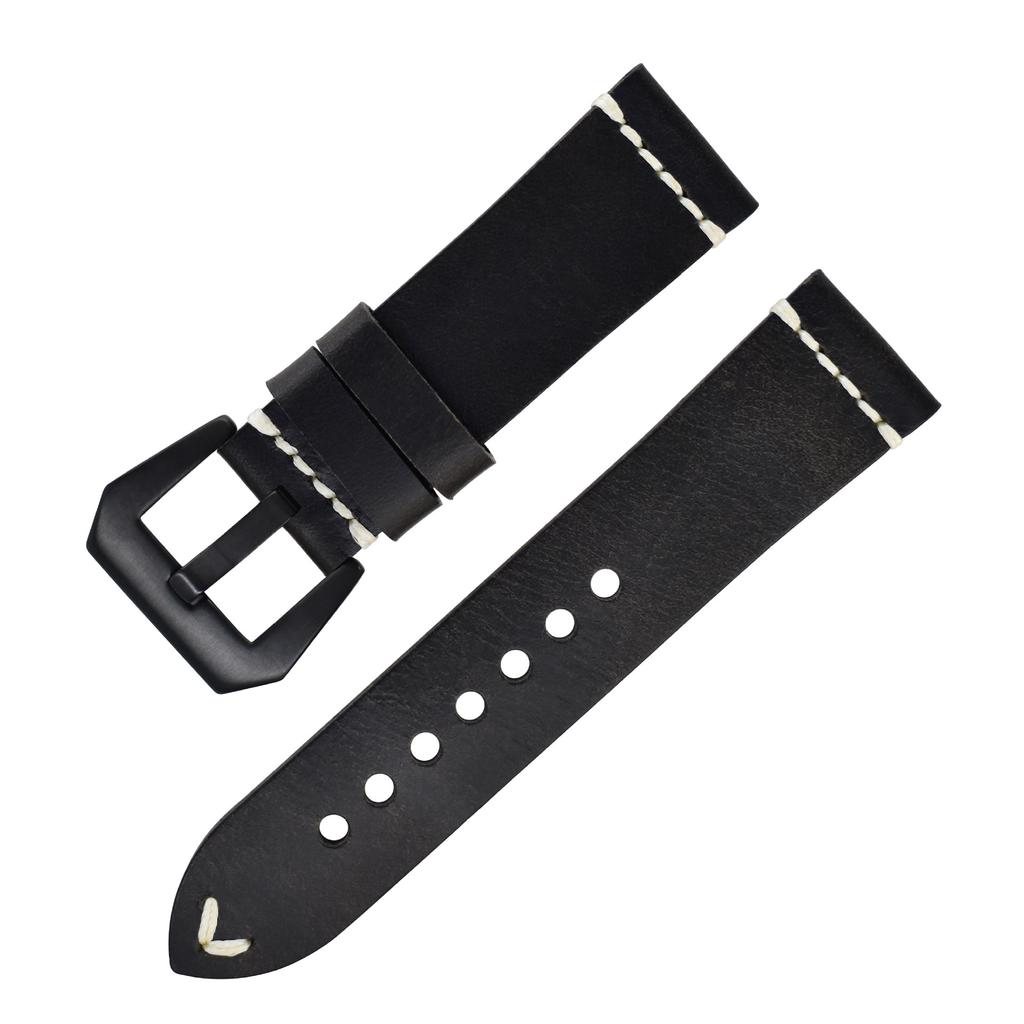Handmade In Pure Cowhide, Suitable For Apple Watch, Cracked Leather Strap, Stainless Steel Pin Buckle, Fat Sea Strap.
