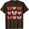Hearts Coquette Bows Valentines Day Gift Idea Tee T-Shirt S-3XL
