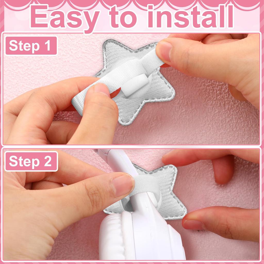 Silver Stars Headset Accessories Gaming Headphones Attachment With Unique Style Gamer Gift for Women Girl
