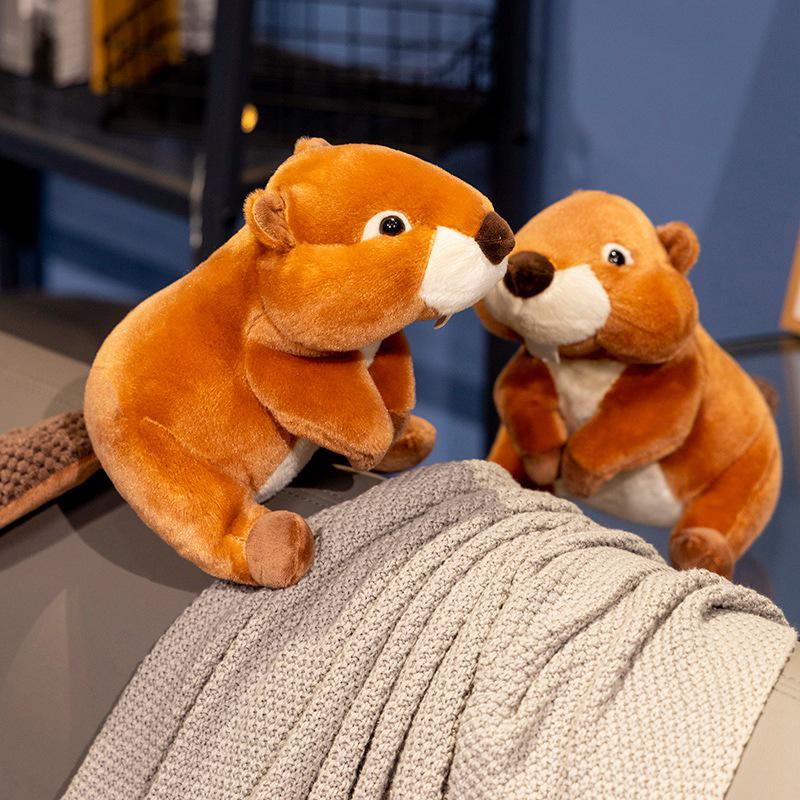 Beaver & Marmot Plush Toy with Big Teeth - Stuffed Animal Birthday Gift for Kids or Girlfriend