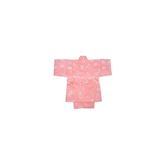 Rien Zome Tenugui Jinbei (Spiral & Dragonfly, Pink), Size 3 (Ages 3-4), Girls, Perfect for Summer Festivals, Fireworks, and Loungewear by Todaya