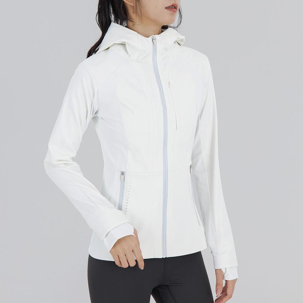 Women's Slim Fit Hooded Softshell Windbreaker Jacket for Hiking and Outdoor Activities