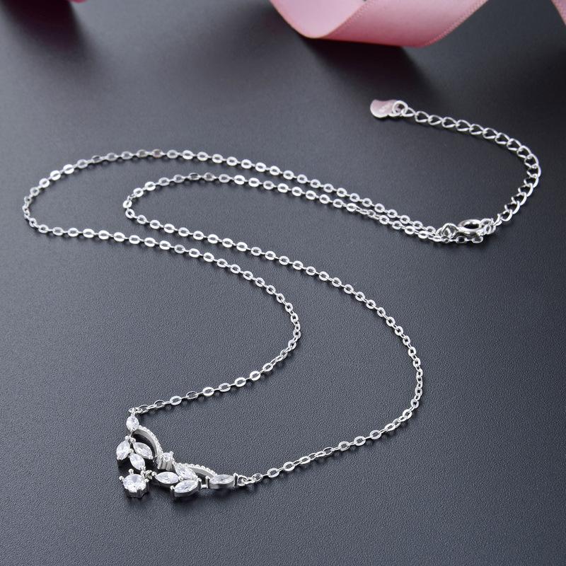 Lindon 925 Sterling Silber Klassische Damen Halskette Anhänger Zirkon Mode Geschenk