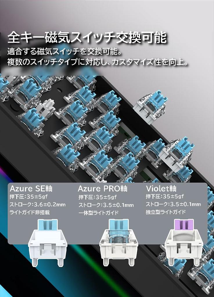 CAROTMAS MARS68 Rapid Trigger Magnetic Switch Gaming Keyboard, TKL 68-Key Mechanical Keyboard, English Layout, Hot Swap, RGB Backlight, Programmable,