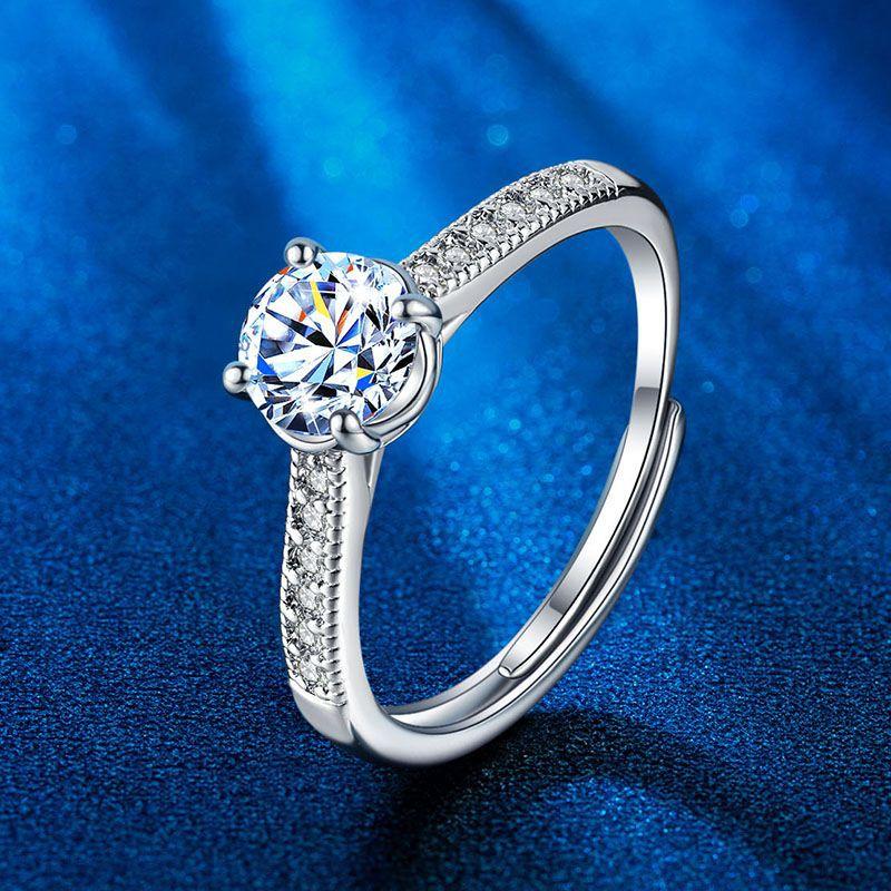 

Корейская версия изысканного кольца с камнем высокого содержания углерода, женский темперамент меньшинства, циркониевое кольцо, парное открытое кольцо «Холодный ветер»